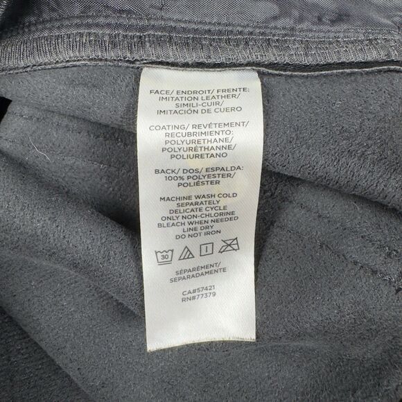 Ann Taylor Factory Faux Leather Pants Women 00P‎ Black Slim Fit Ankle - Picture 4 of 8